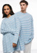 Black striped unisex mega oversize longsleeve